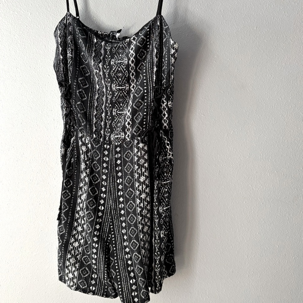 Black and White Patterned Romper